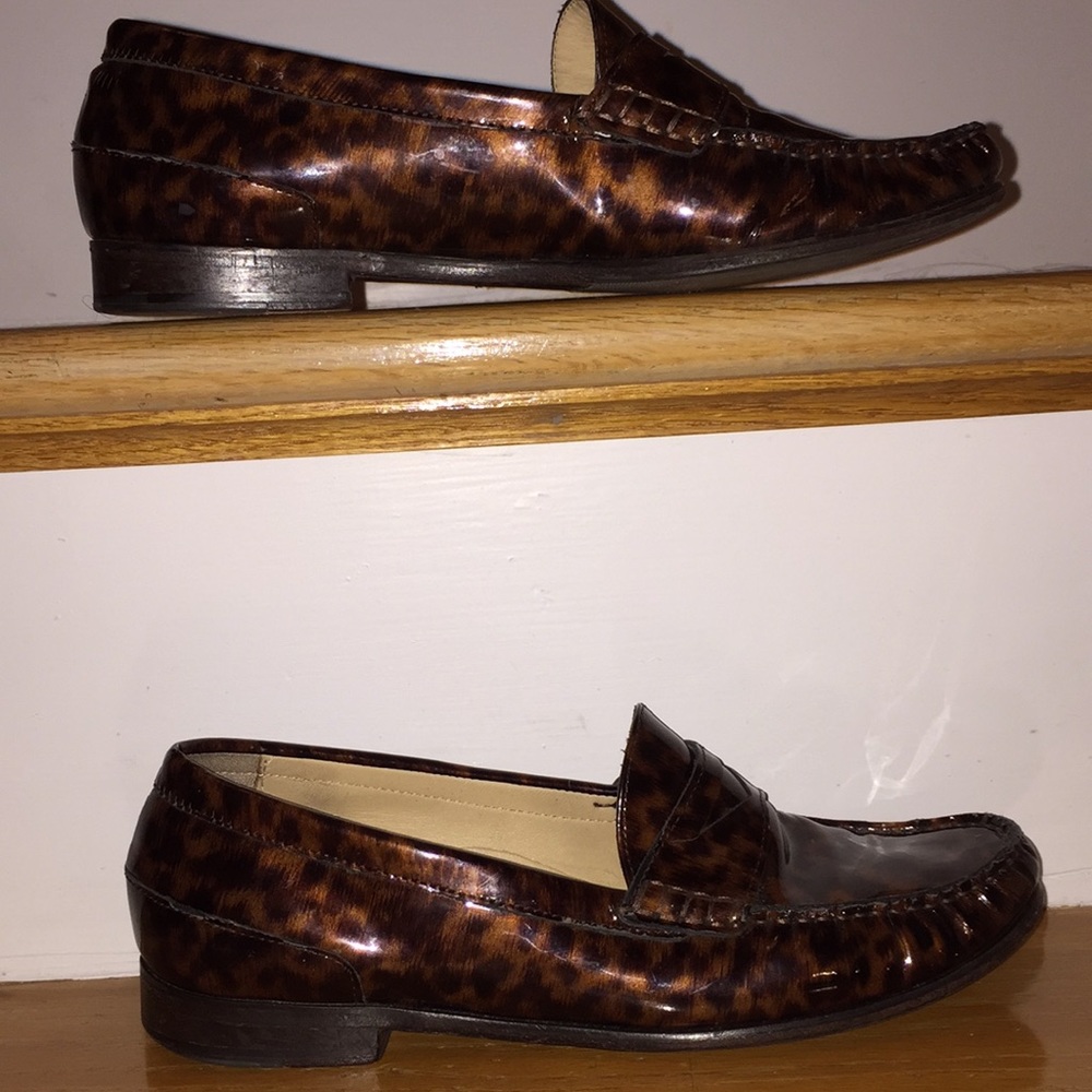 Cole Haan print patent leather loafers well loved - Picture 2 of 8